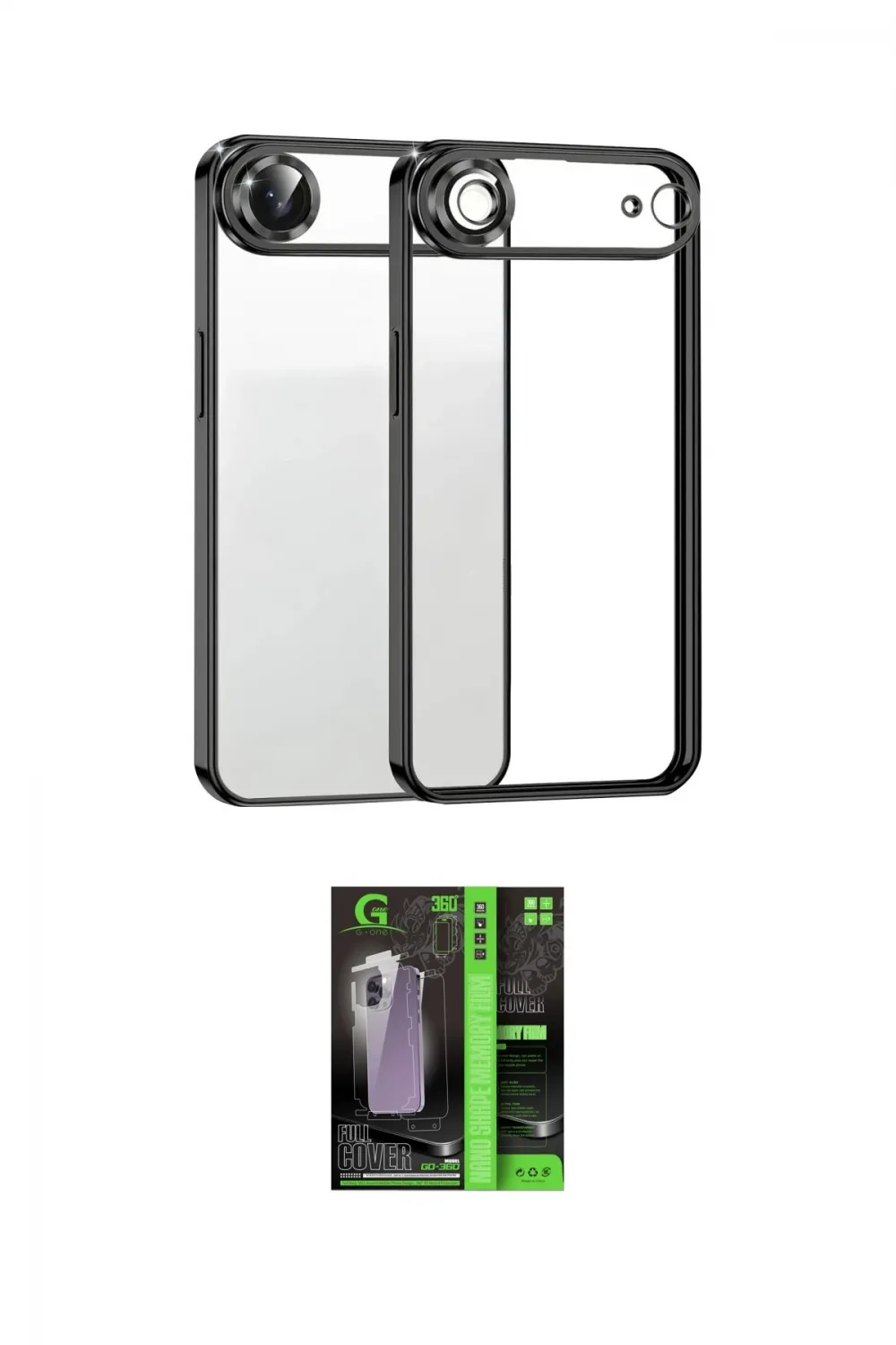 ieg™ iPhone 17 Air Kılıf Vadi Minimal - Siyah 360 Mat Full Body Arka Koruyucu