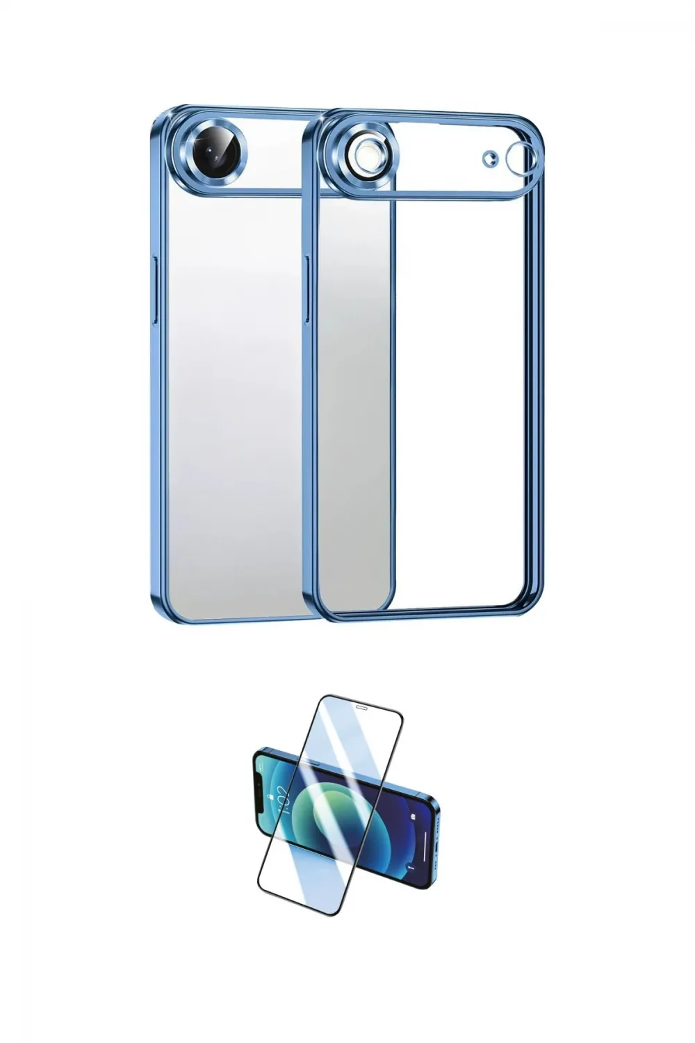 ieg™ iPhone 17 Air Kılıf Vadi Minimal - Siyah 3D Antistatik Cam Ekran Koruyucu