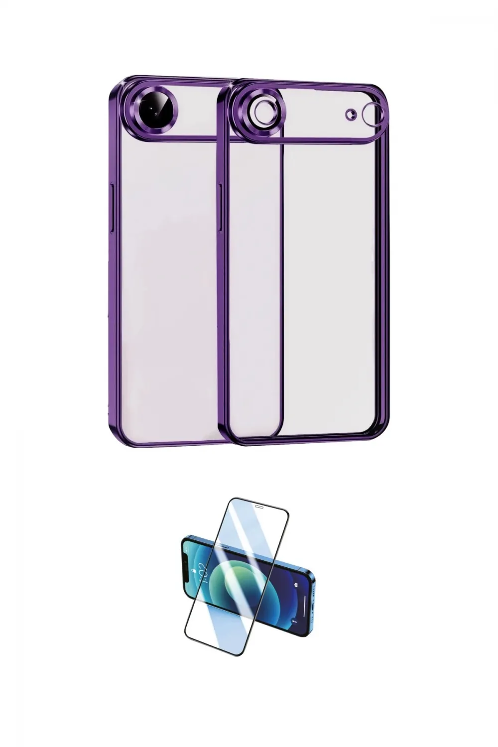 ieg™ iPhone 17 Air Kılıf Vadi Minimal - Siyah 3D Antistatik Cam Ekran Koruyucu