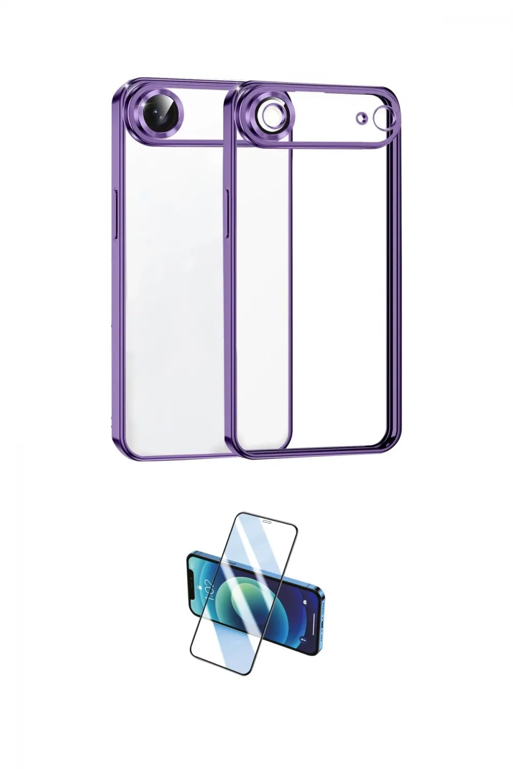 ieg™ iPhone 17 Air Kılıf Vadi Minimal - Siyah 3D Antistatik Cam Ekran Koruyucu
