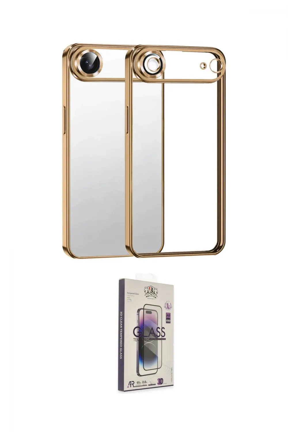 ieg™ iPhone 17 Air Kılıf Vadi Minimal - Siyah Bilvis 3D Cam Ekran Koruyucu