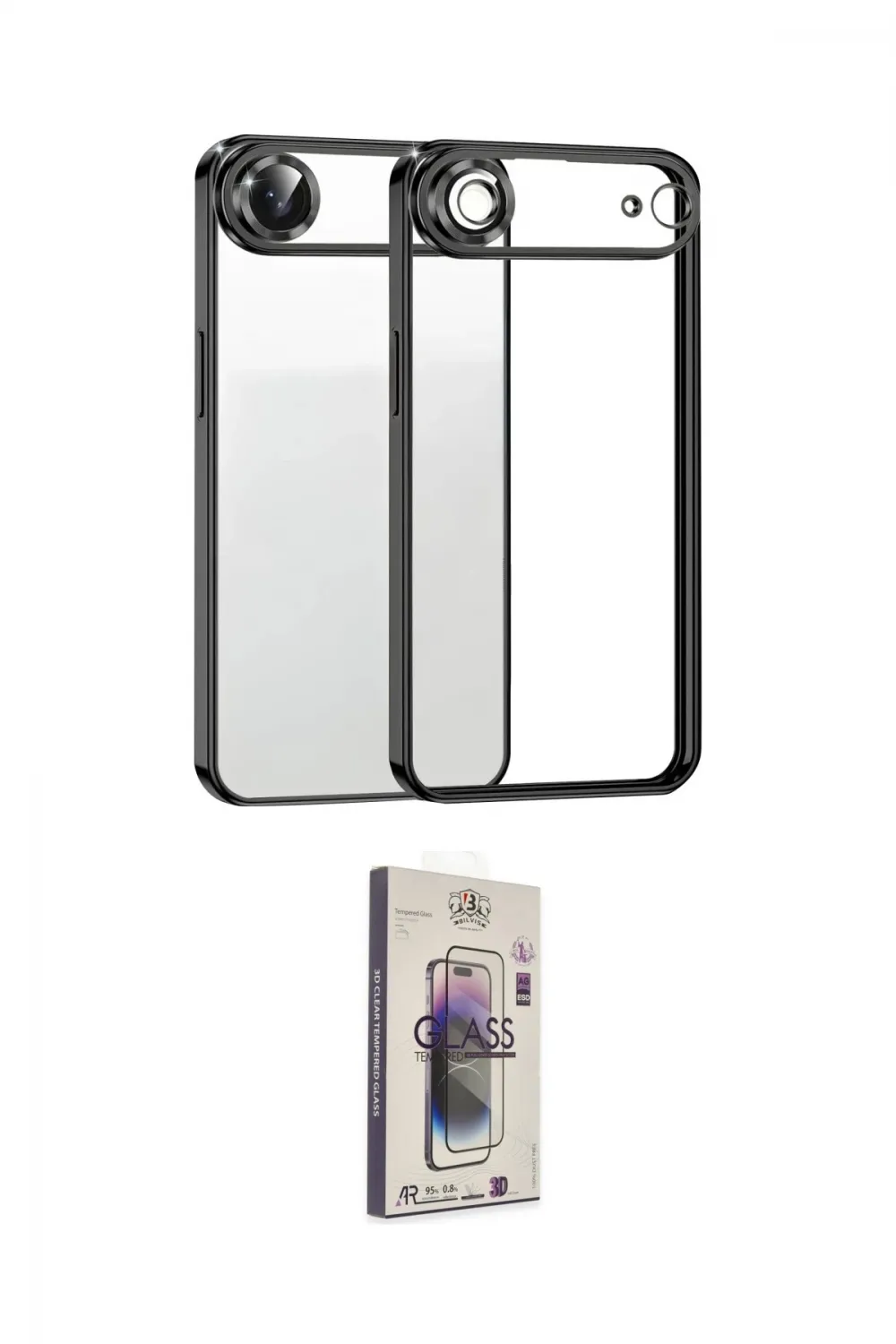 ieg™ iPhone 17 Air Kılıf Vadi Minimal - Siyah Bilvis 3D Cam Ekran Koruyucu
