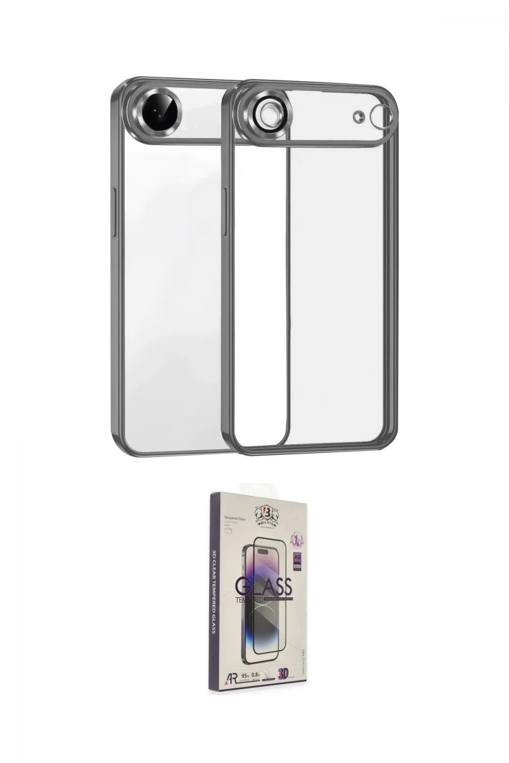 ieg™ iPhone 17 Air Kılıf Vadi Minimal - Siyah Bilvis 3D Cam Ekran Koruyucu