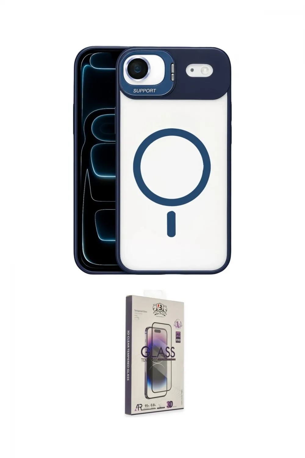 ieg™ iPhone 17 Air Kılıf Yadigar Asil Koleksiyonu - Siyah Bilvis 3D Cam Ekran Koruyucu