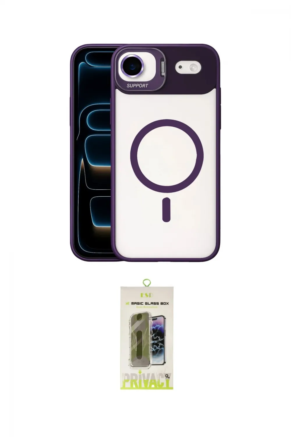 ieg™ iPhone 17 Air Kılıf Yadigar Asil Koleksiyonu - Siyah Joko Magic 5D Hayalet Cam