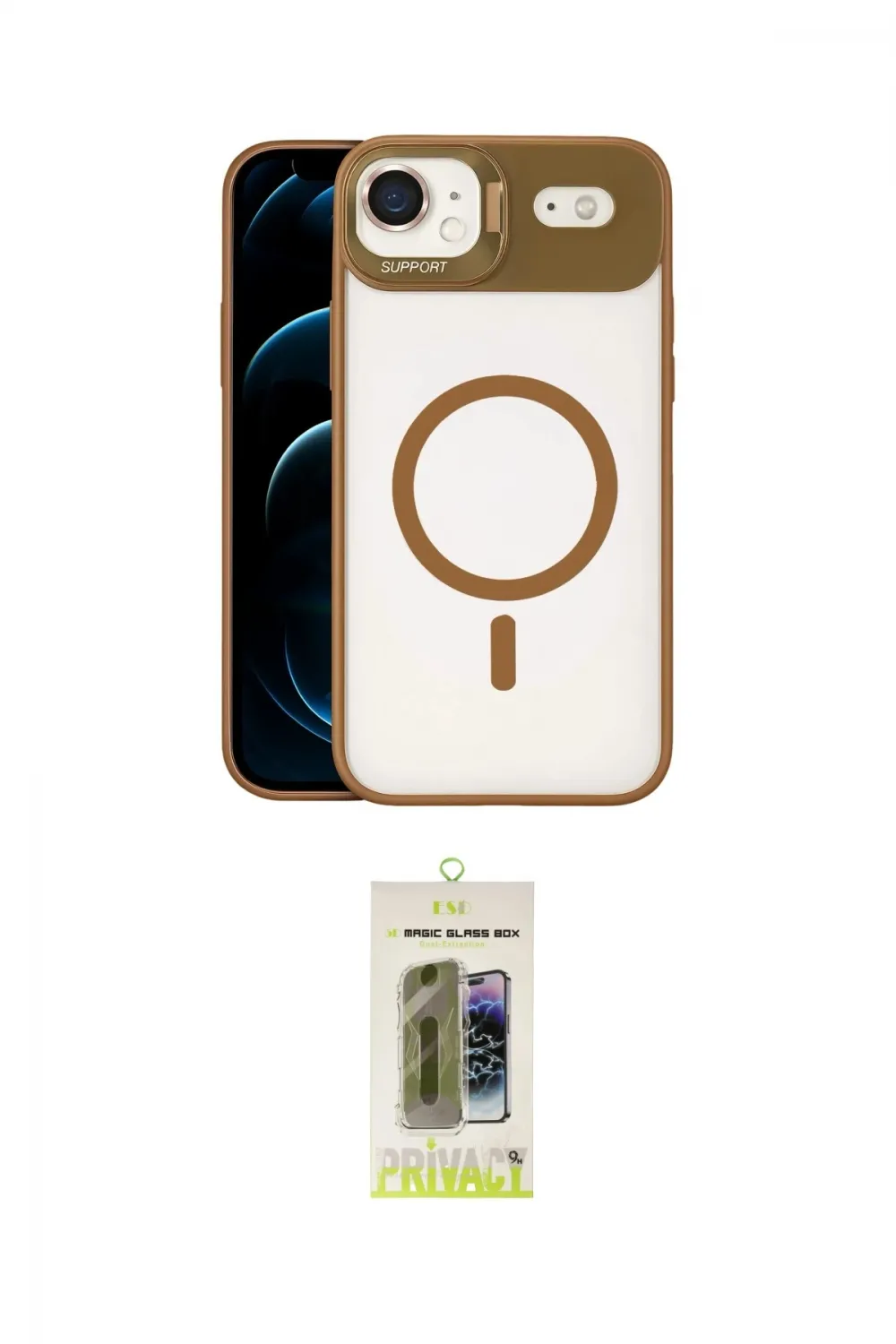 ieg™ iPhone 17 Air Kılıf Yadigar Asil Koleksiyonu - Siyah Joko Magic 5D Hayalet Cam
