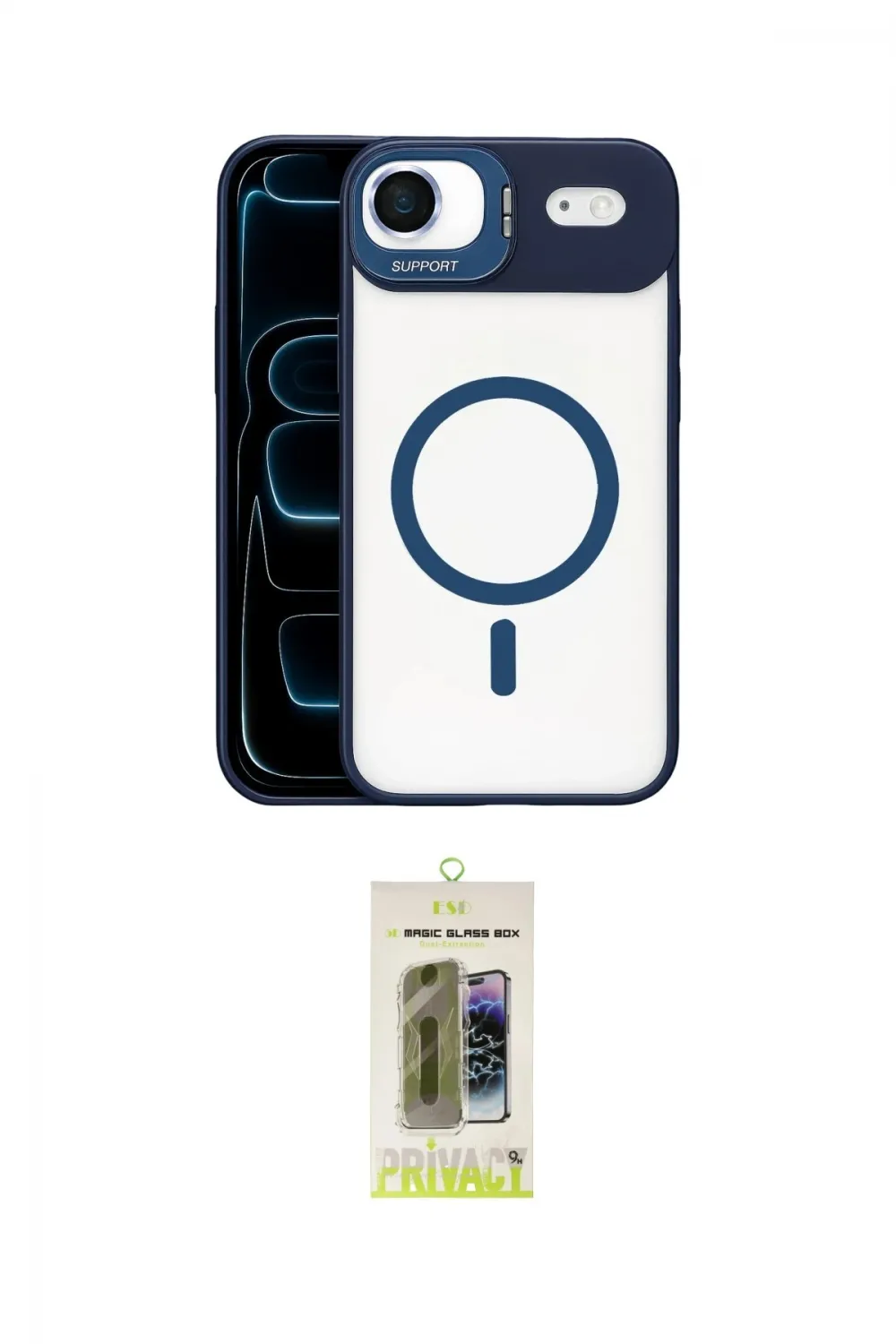 ieg™ iPhone 17 Air Kılıf Yadigar Asil Koleksiyonu - Siyah Joko Magic 5D Hayalet Cam