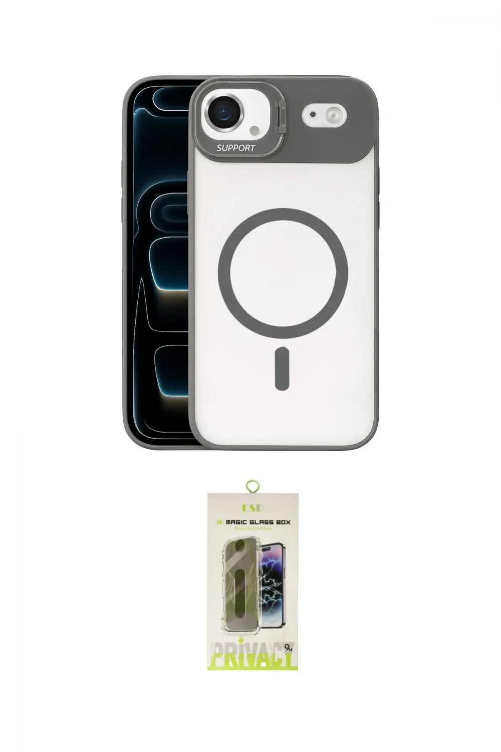 ieg™ iPhone 17 Air Kılıf Yadigar Asil Koleksiyonu - Siyah Joko Magic 5D Hayalet Cam