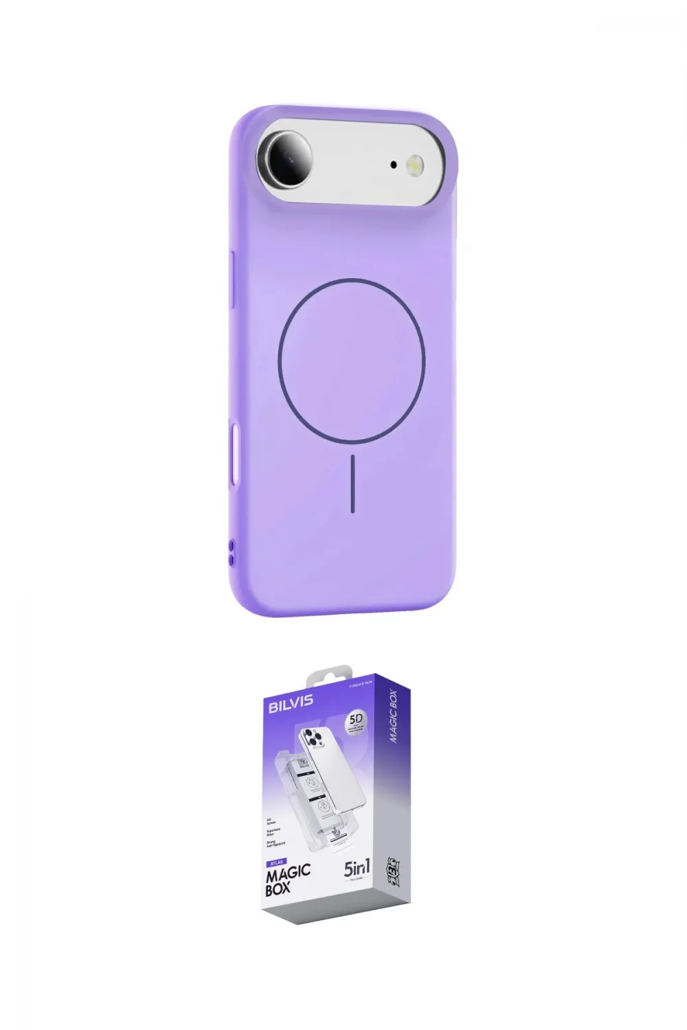 ieg™ iPhone 17 Air Kılıf Yankı Form Serisi - Siyah Bilvis 5in1 3D Magic Cam Ekran Koruyucu