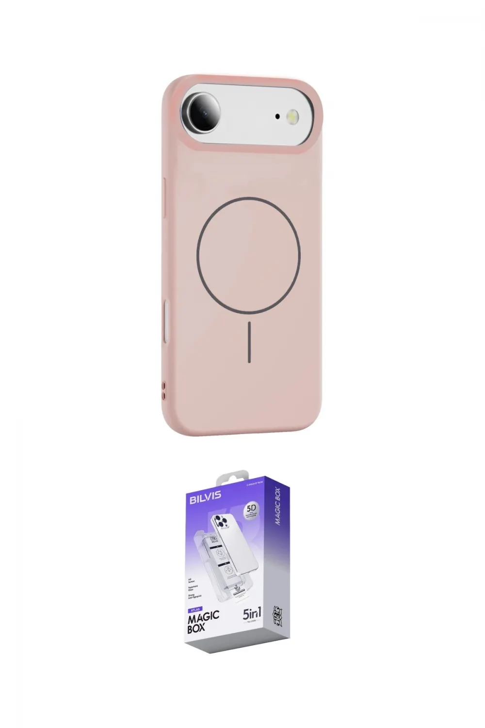 ieg™ iPhone 17 Air Kılıf Yankı Form Serisi - Siyah Bilvis 5in1 3D Magic Cam Ekran Koruyucu