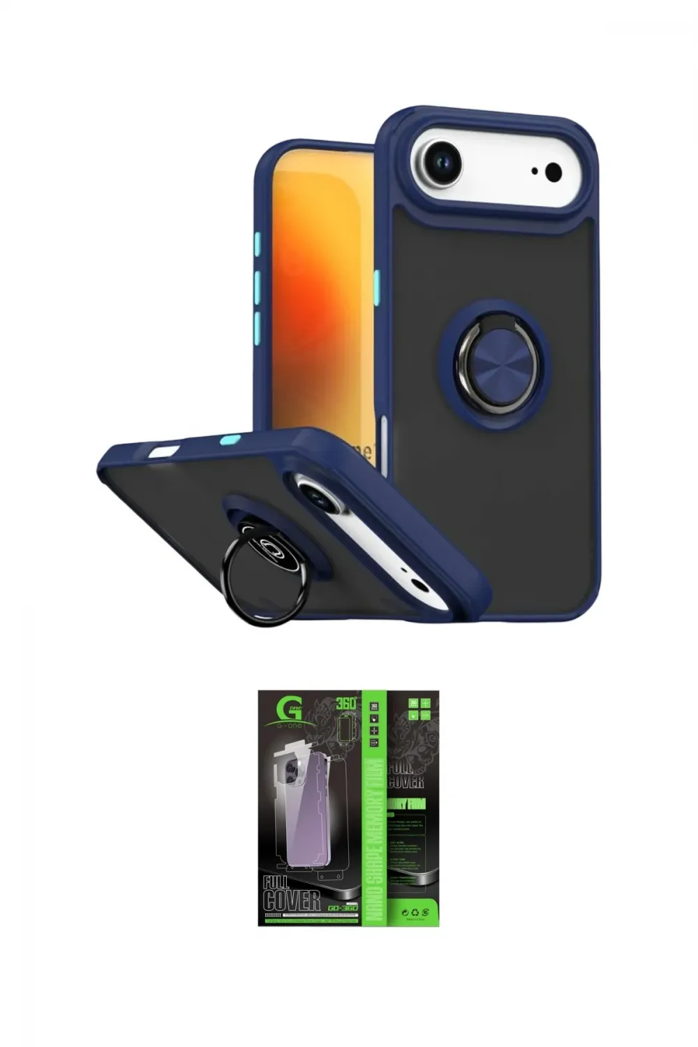 ieg™ iPhone 17 Air Kılıf Yörünge Çizgi - Şeffaf 360 Full Body Arka Koruyucu