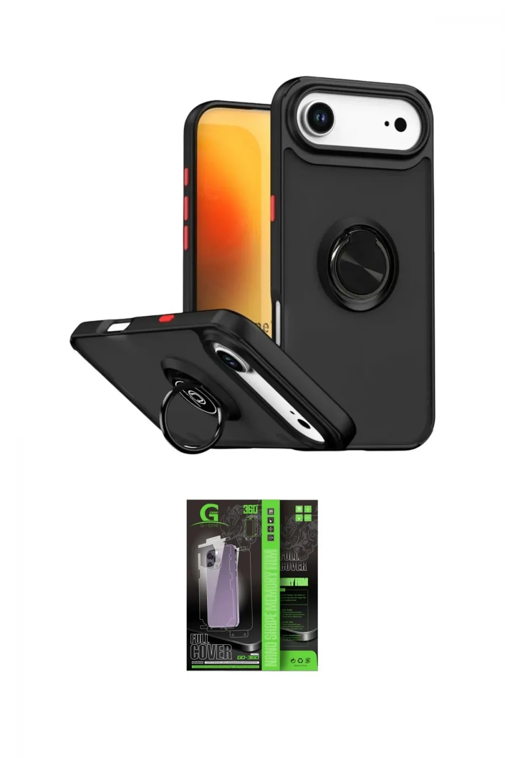 ieg™ iPhone 17 Air Kılıf Yörünge Çizgi - Şeffaf 360 Full Body Arka Koruyucu