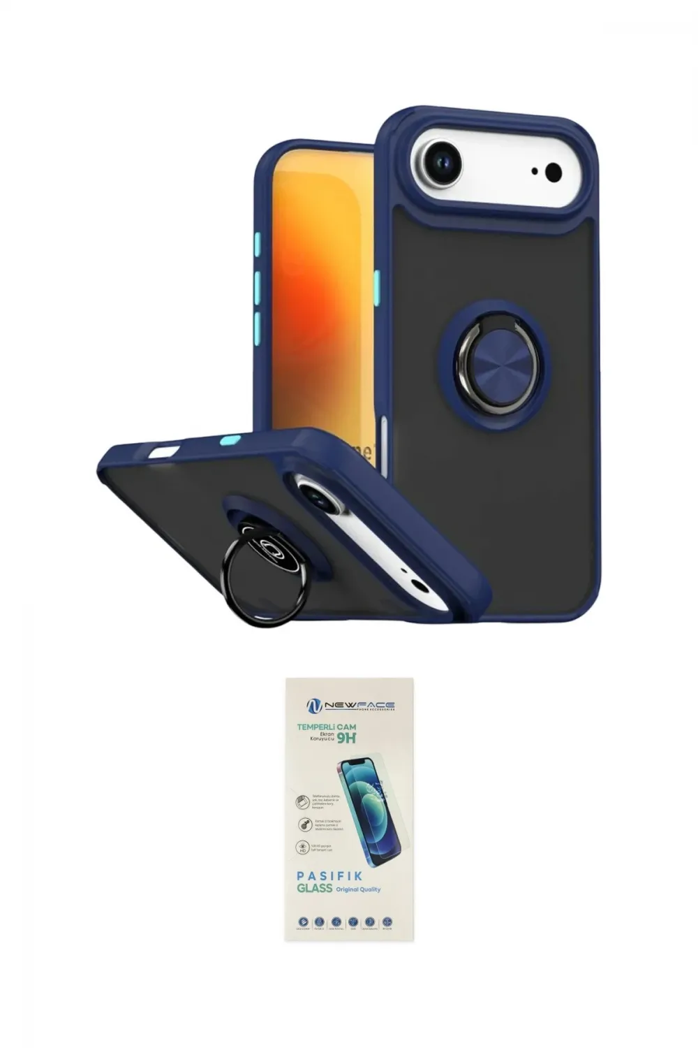 ieg™ iPhone 17 Air Kılıf Yörünge Çizgi - Şeffaf Pasifik Cam Ekran Koruyucu