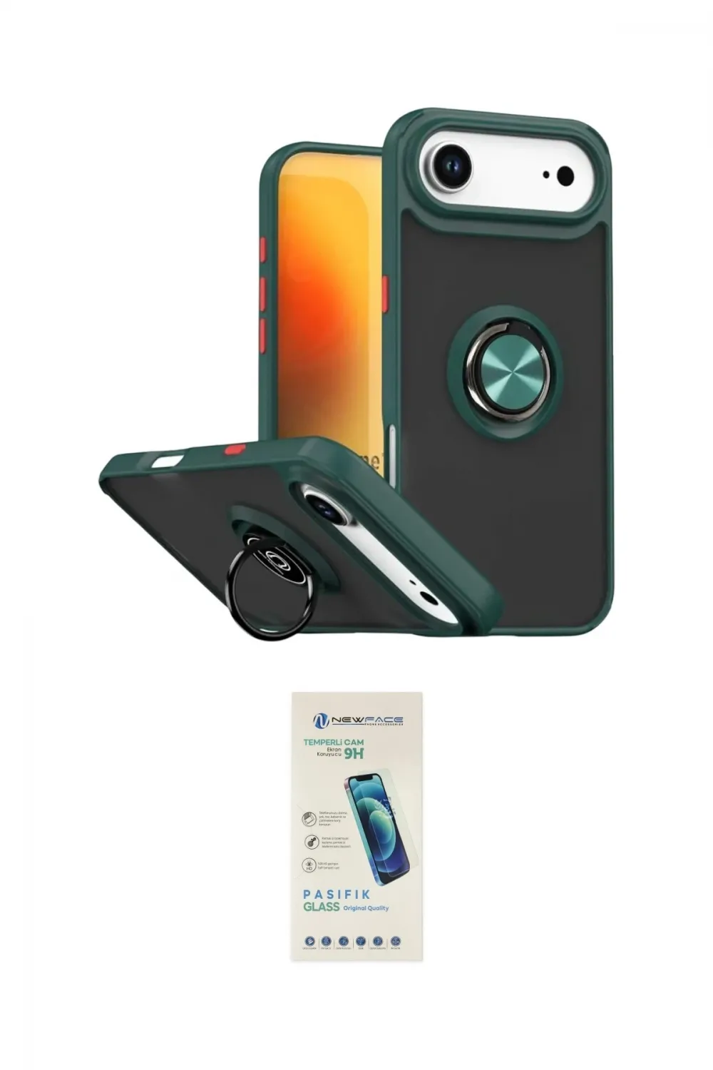 ieg™ iPhone 17 Air Kılıf Yörünge Çizgi - Şeffaf Pasifik Cam Ekran Koruyucu