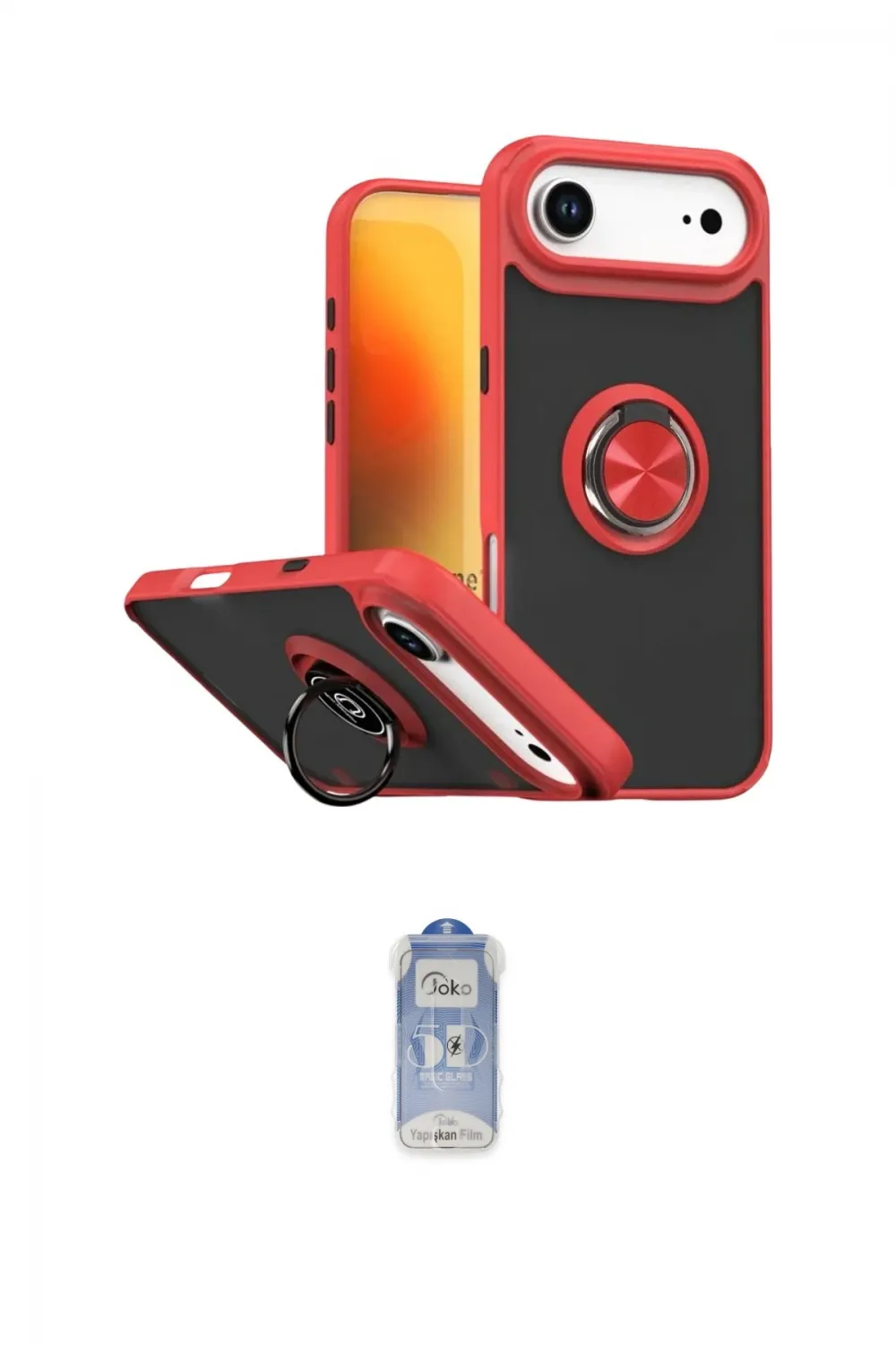 ieg™ iPhone 17 Air Kılıf Yörünge Çizgi - Siyah Joko Magic 5D Cam