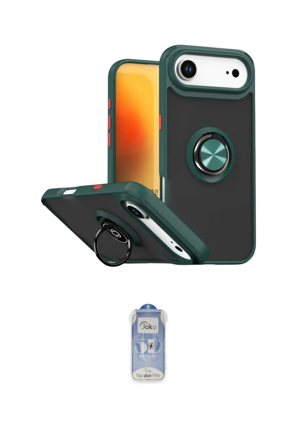 ieg™ iPhone 17 Air Kılıf Yörünge Çizgi - Siyah Joko Magic 5D Cam