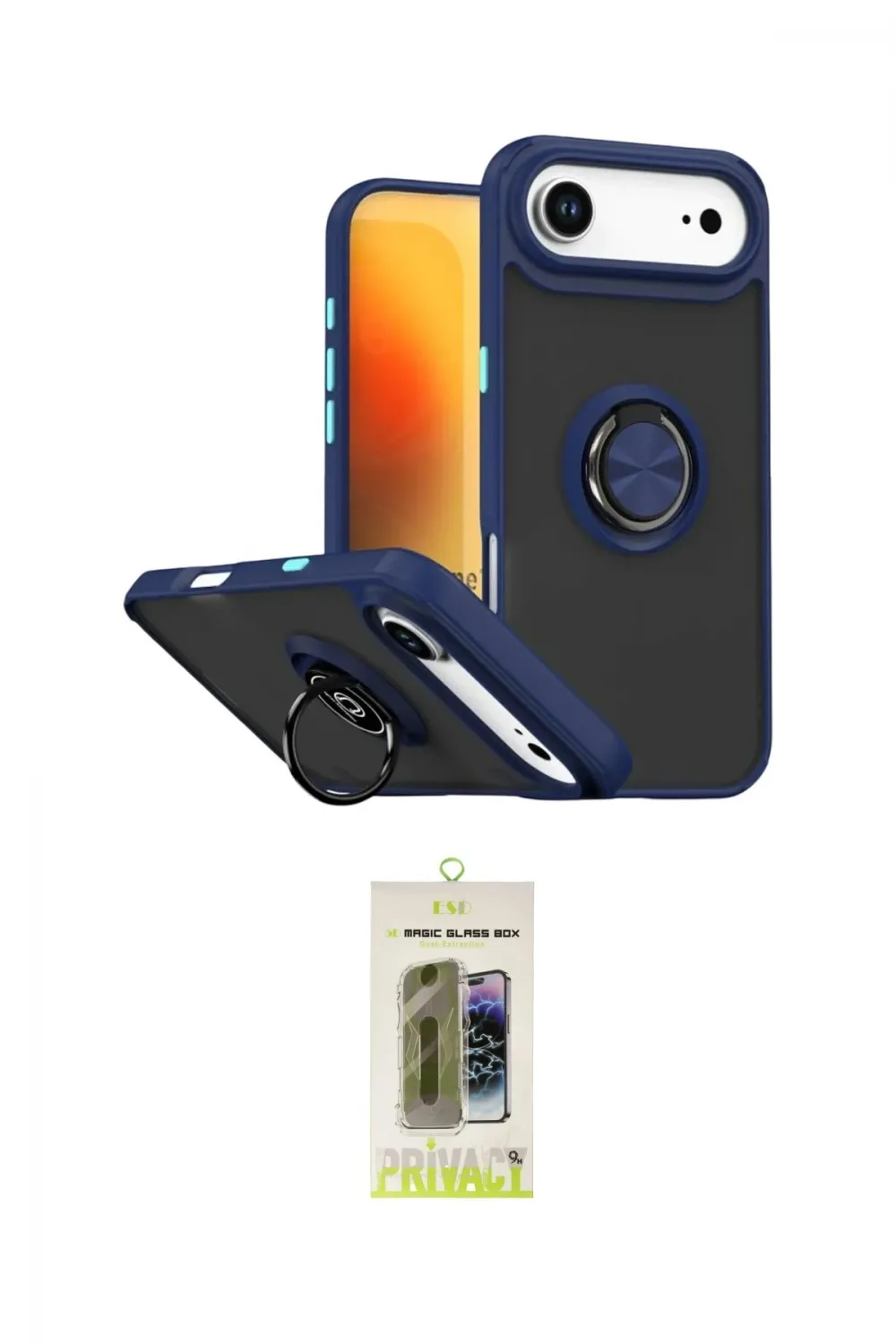 ieg™ iPhone 17 Air Kılıf Yörünge Çizgi - Siyah Joko Magic 5D Hayalet Cam