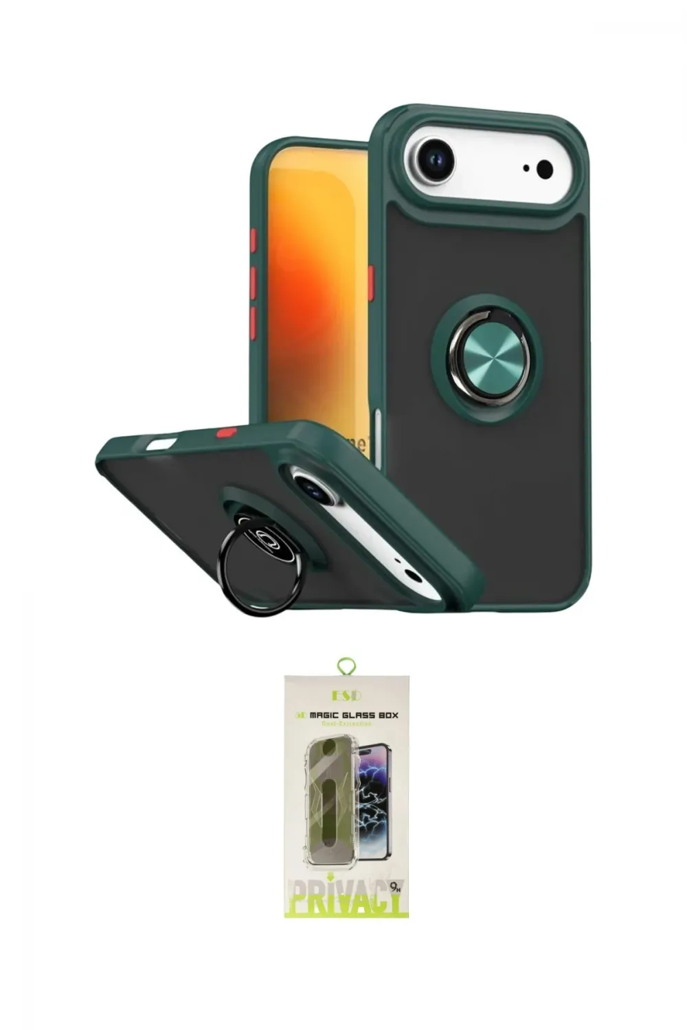 ieg™ iPhone 17 Air Kılıf Yörünge Çizgi - Siyah Joko Magic 5D Hayalet Cam