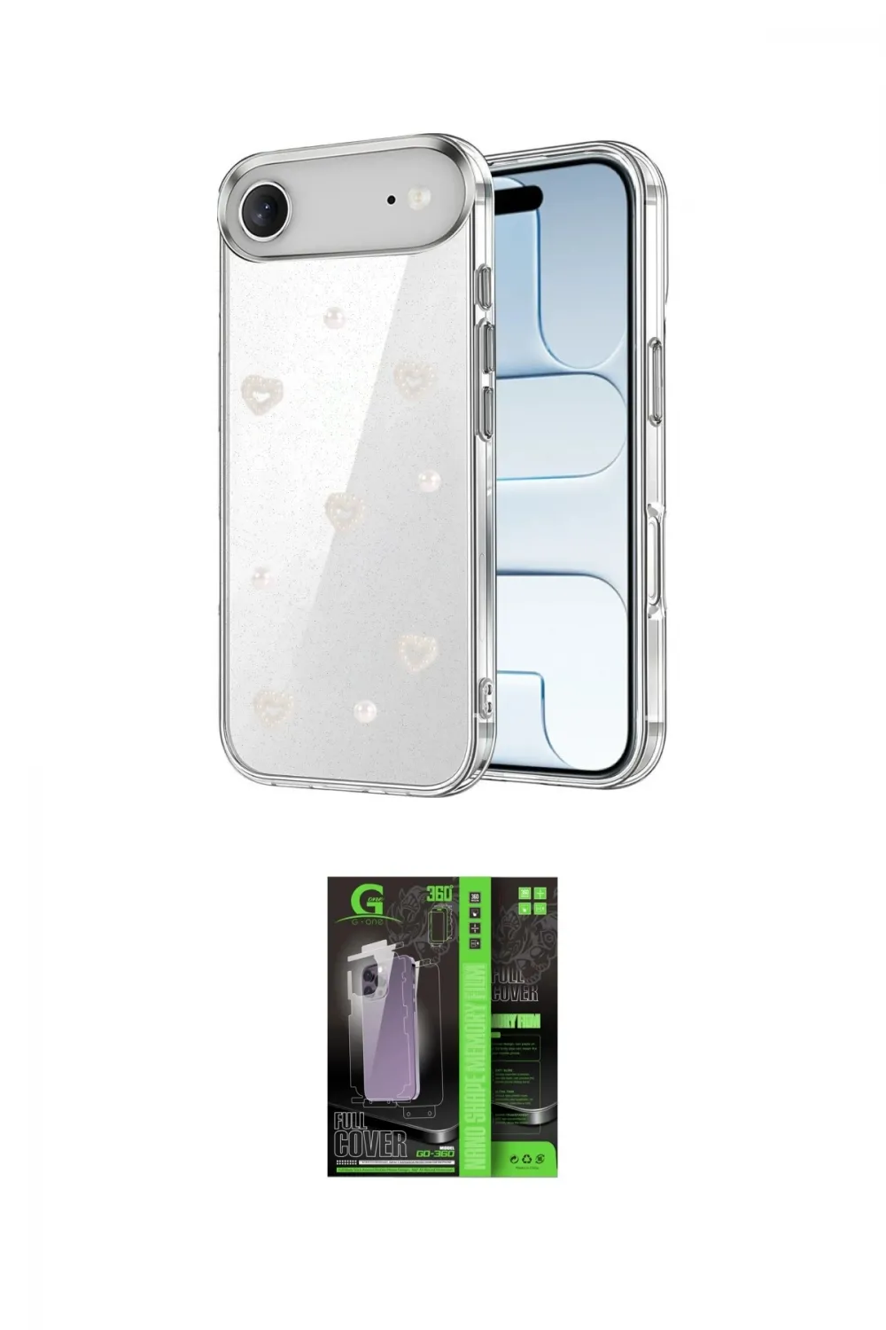 ieg™ iPhone 17 Air Kılıf Yörünge Form - Şeffaf 360 Full Body Arka Koruyucu