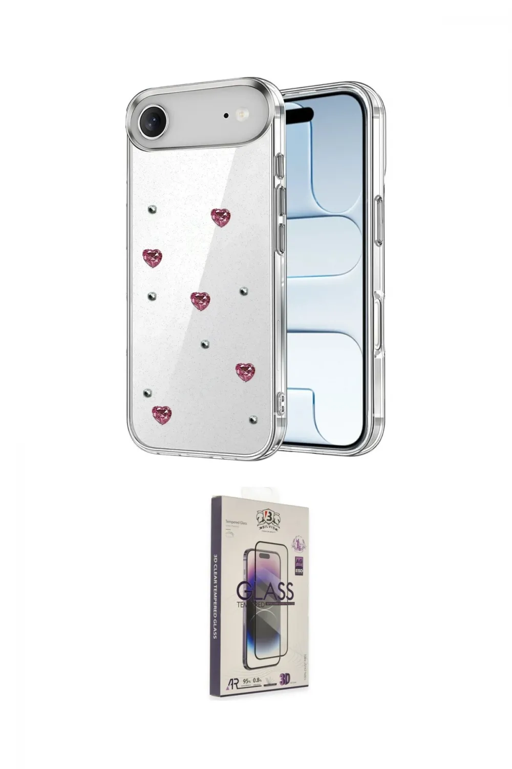 ieg™ iPhone 17 Air Kılıf Yörünge Form - Siyah Bilvis 3D Cam Ekran Koruyucu