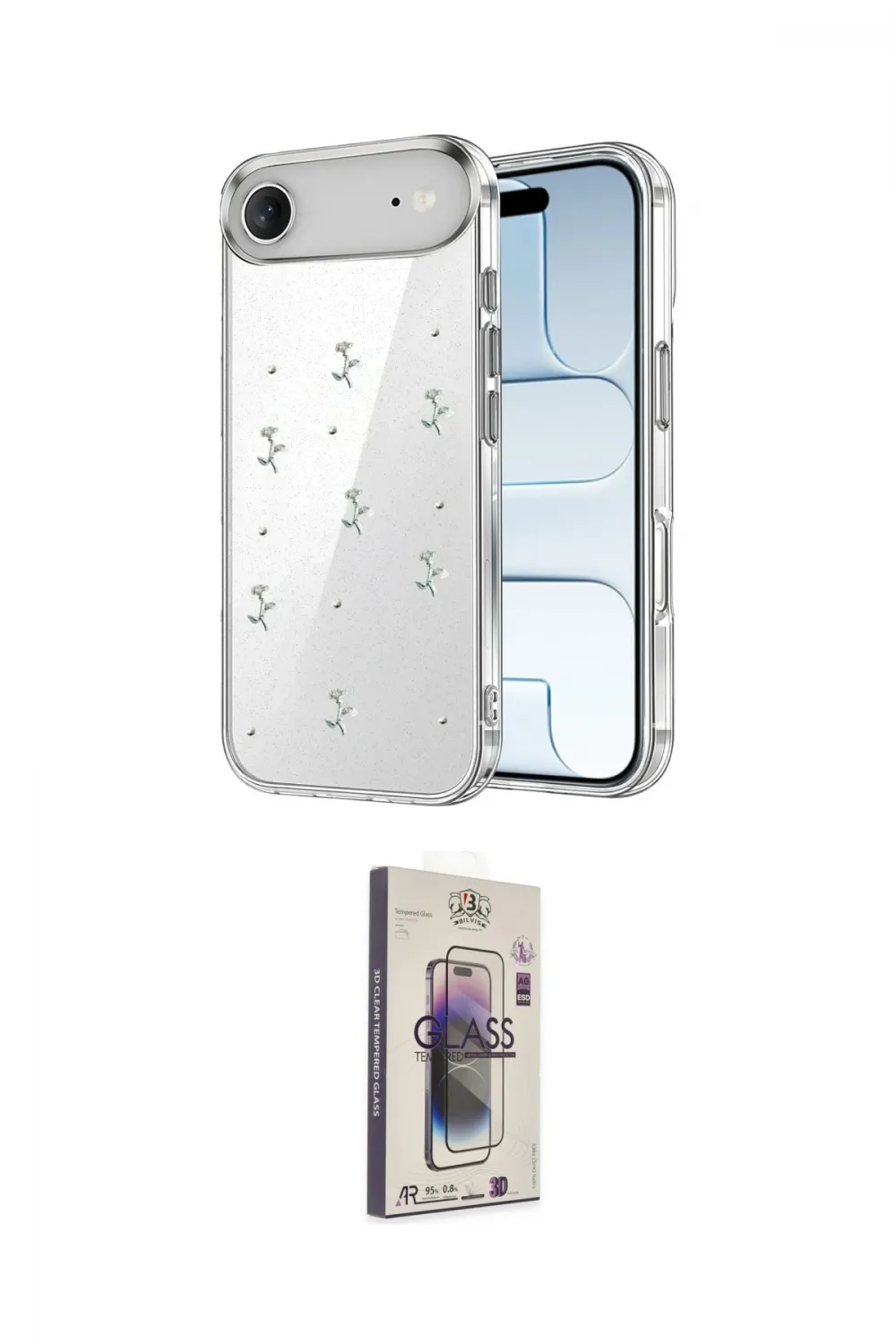 ieg™ iPhone 17 Air Kılıf Yörünge Form - Siyah Bilvis 3D Cam Ekran Koruyucu