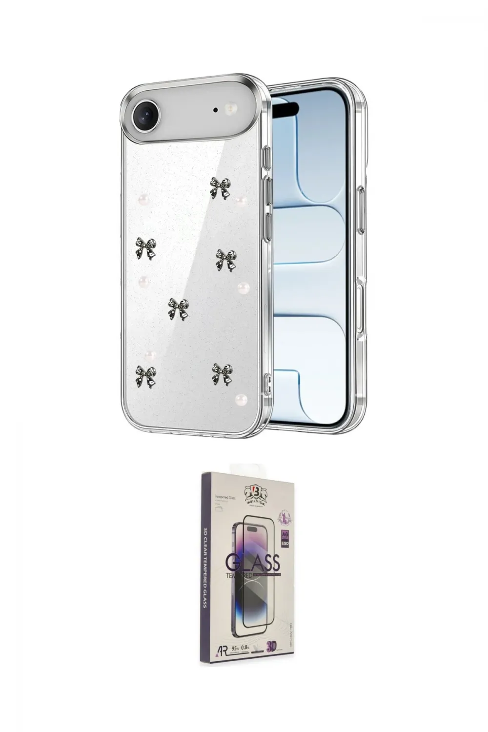 ieg™ iPhone 17 Air Kılıf Yörünge Form - Siyah Bilvis 3D Cam Ekran Koruyucu