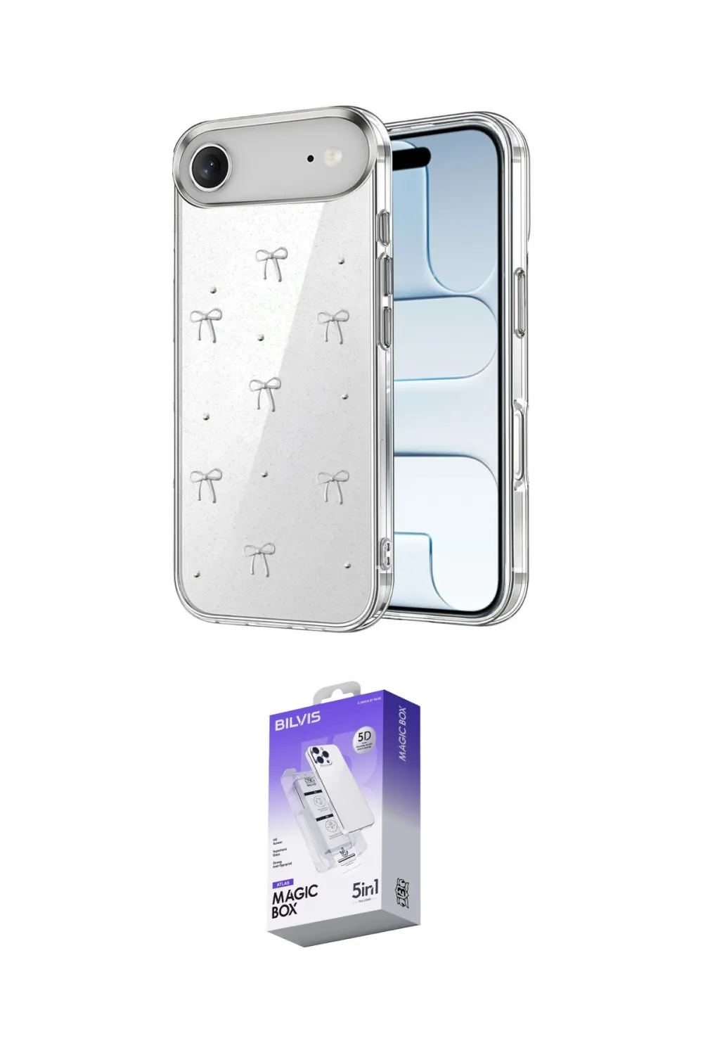 ieg™ iPhone 17 Air Kılıf Yörünge Form - Siyah Bilvis 5in1 3D Magic Cam Ekran Koruyucu