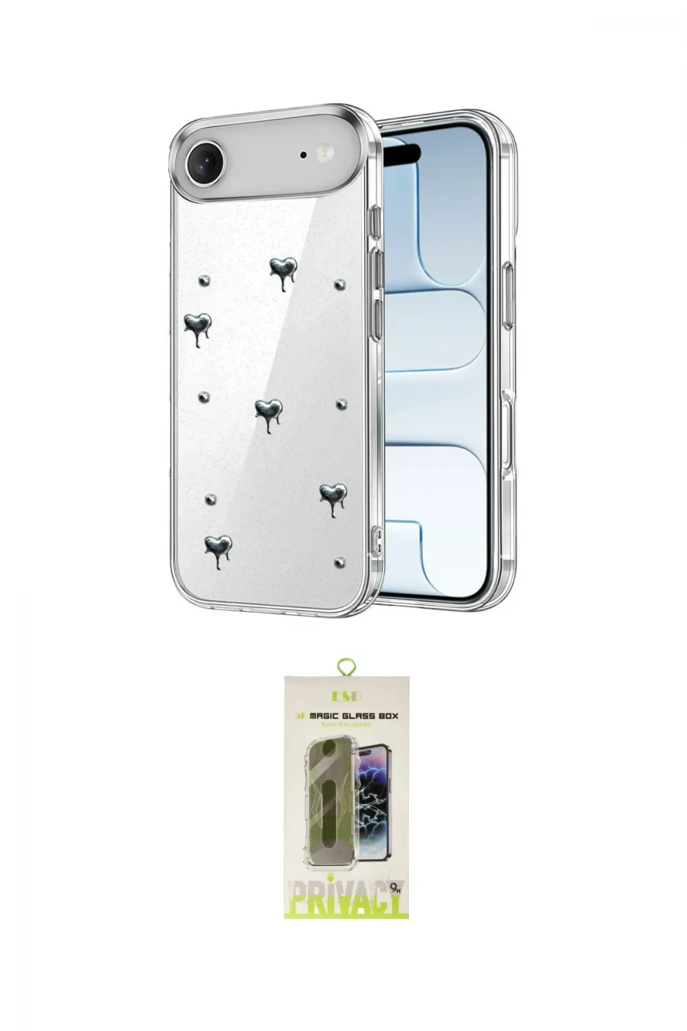 ieg™ iPhone 17 Air Kılıf Yörünge Form - Siyah Joko Magic 5D Hayalet Cam