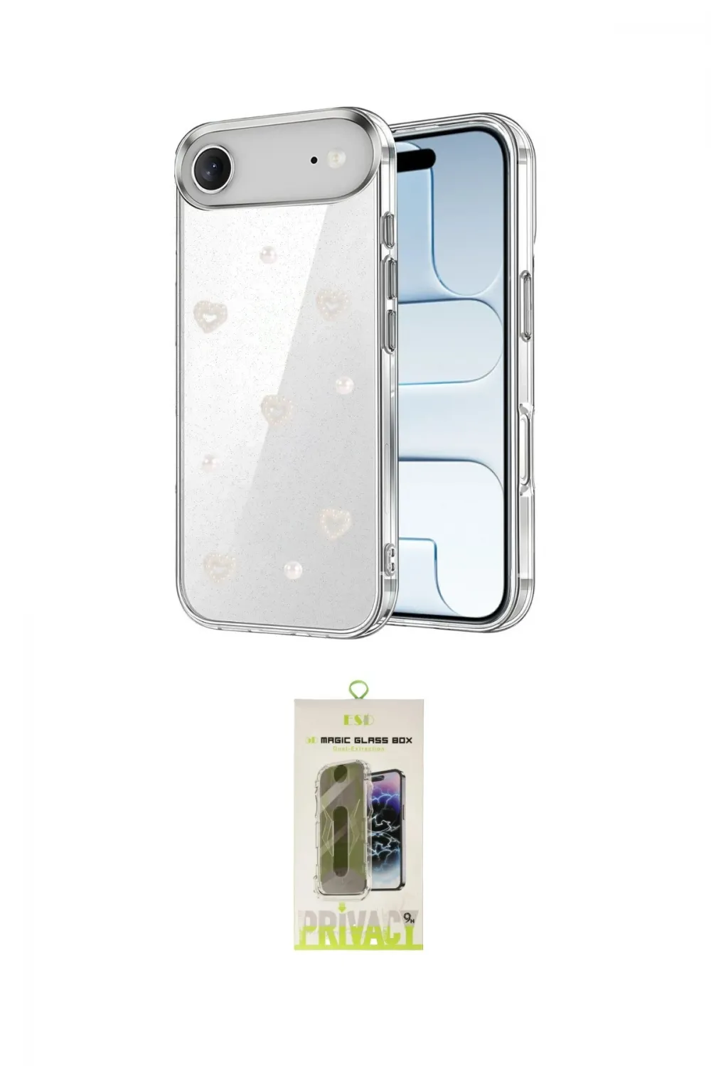 ieg™ iPhone 17 Air Kılıf Yörünge Form - Siyah Joko Magic 5D Hayalet Cam