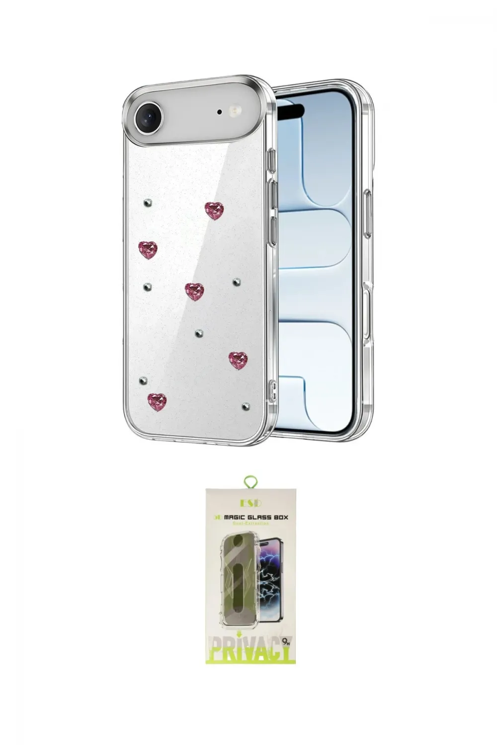 ieg™ iPhone 17 Air Kılıf Yörünge Form - Siyah Joko Magic 5D Hayalet Cam