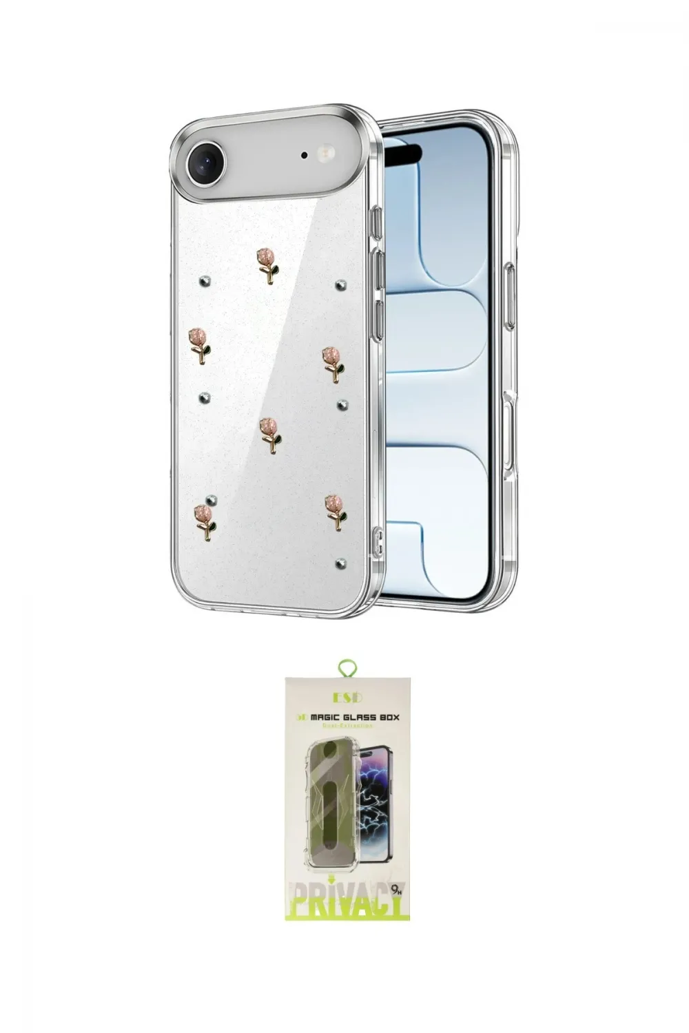 ieg™ iPhone 17 Air Kılıf Yörünge Form - Siyah Joko Magic 5D Hayalet Cam