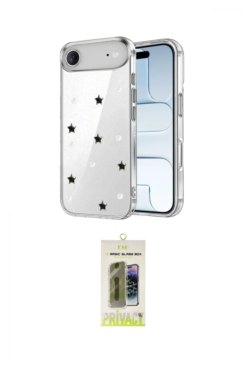 ieg™ iPhone 17 Air Kılıf Yörünge Form - Siyah Joko Magic 5D Hayalet Cam