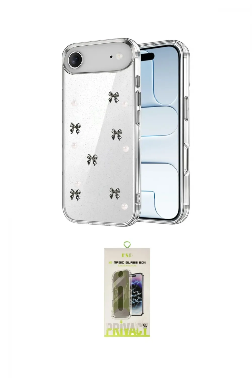 ieg™ iPhone 17 Air Kılıf Yörünge Form - Siyah Joko Magic 5D Hayalet Cam