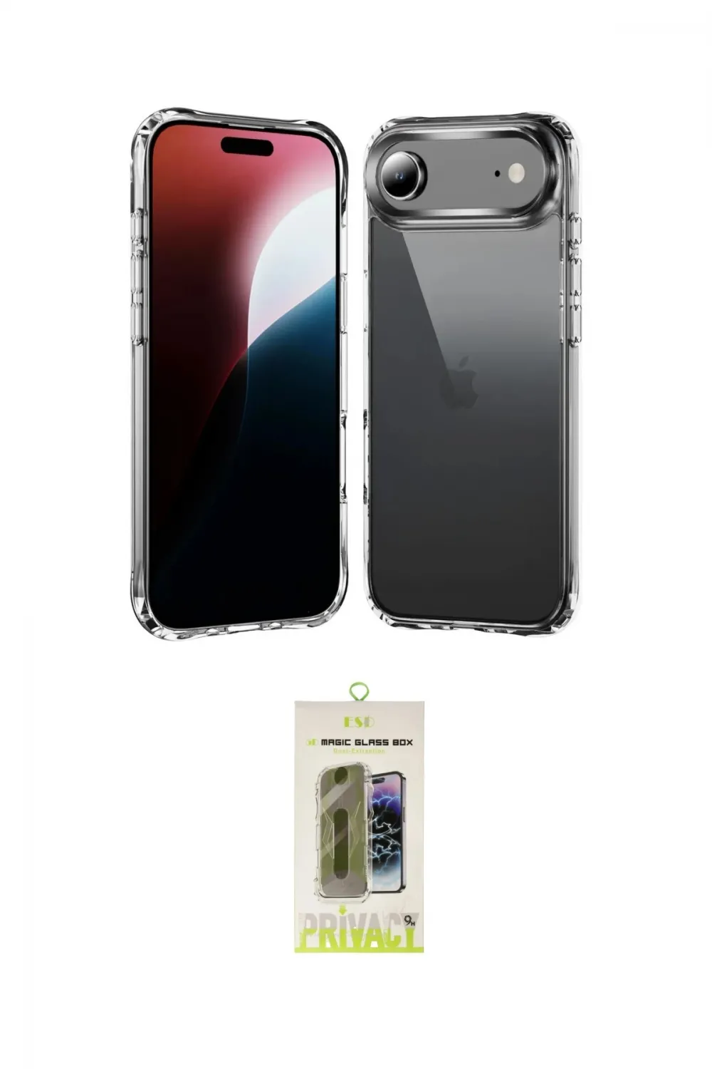 ieg™ iPhone 17 Air Kılıf Zirve Doku - Siyah Joko Magic 5D Hayalet Cam