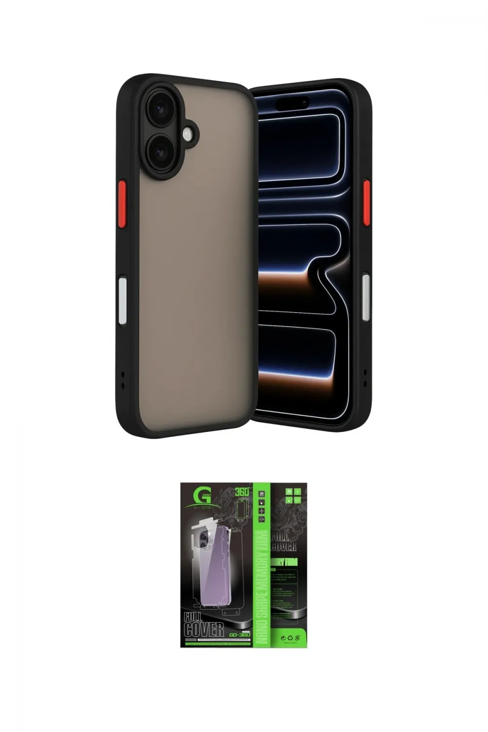 ieg™ iPhone 17 Kılıf Ahenk Çizgi Serisi - Şeffaf 360 Full Body Arka Koruyucu