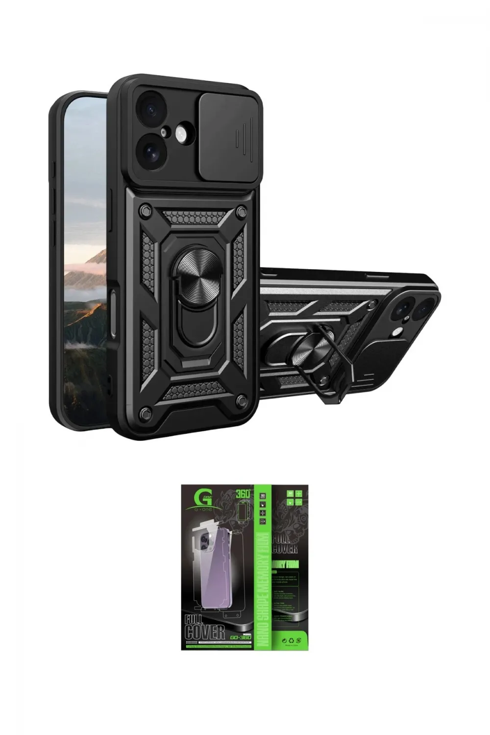 ieg™ iPhone 17 Kılıf Ahenk Klasik - Siyah 360 Mat Full Body Arka Koruyucu