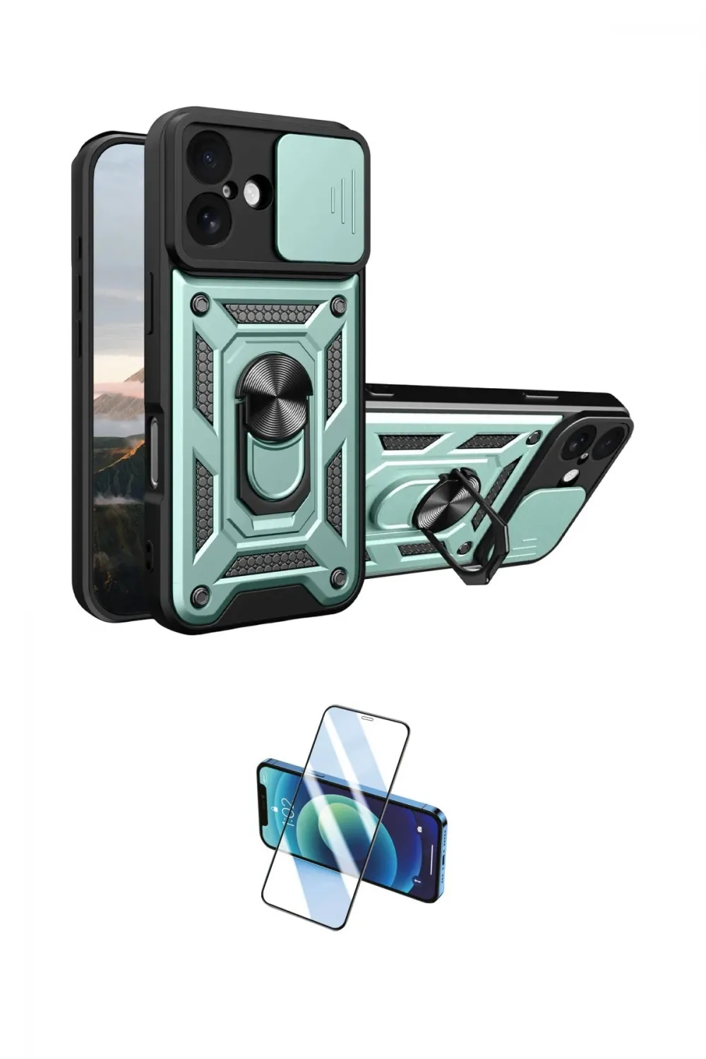ieg™ iPhone 17 Kılıf Ahenk Klasik - Siyah 3D Antistatik Cam Ekran Koruyucu