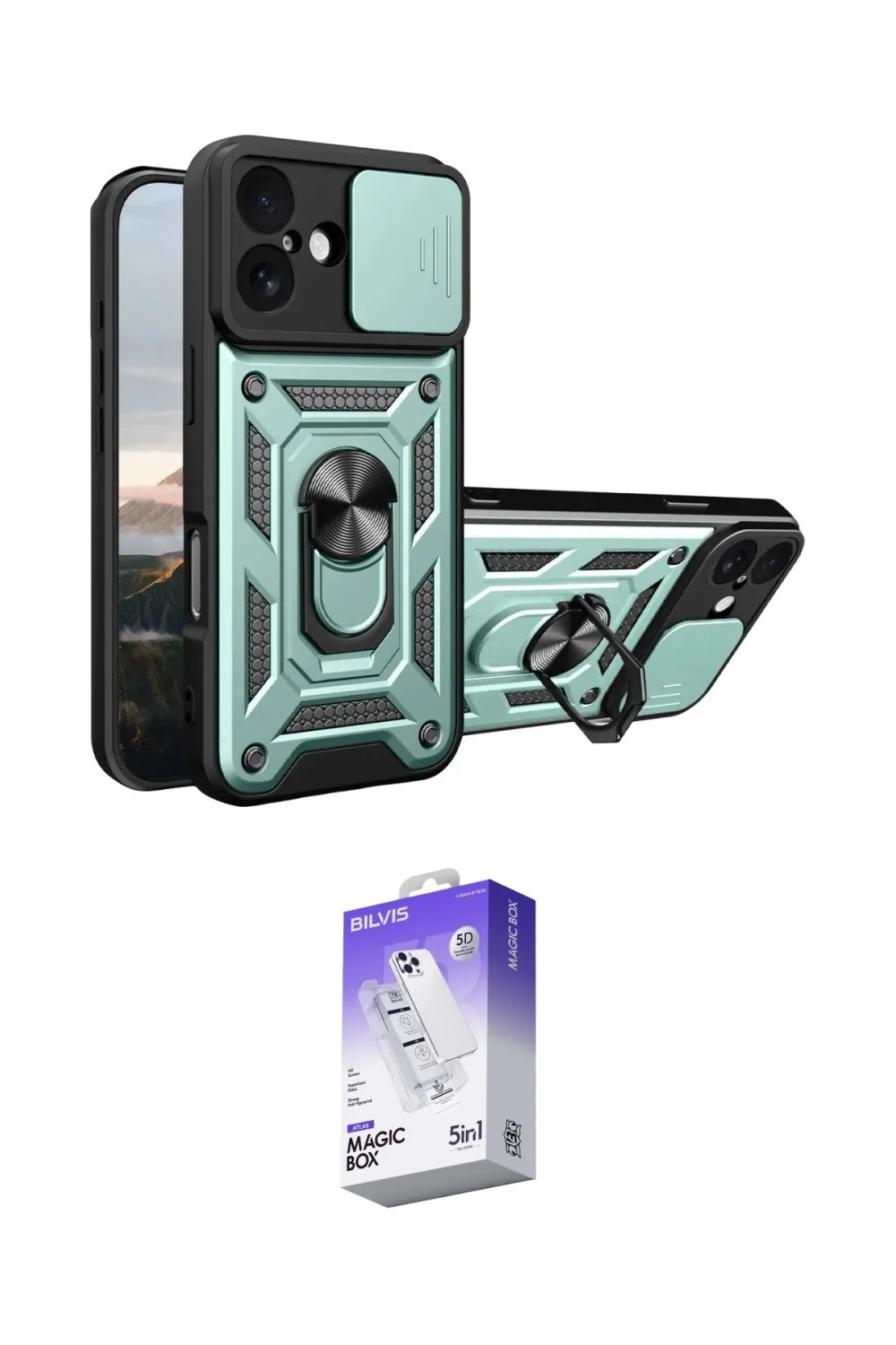 ieg™ iPhone 17 Kılıf Ahenk Klasik - Siyah Bilvis 5in1 3D Magic Cam Ekran Koruyucu
