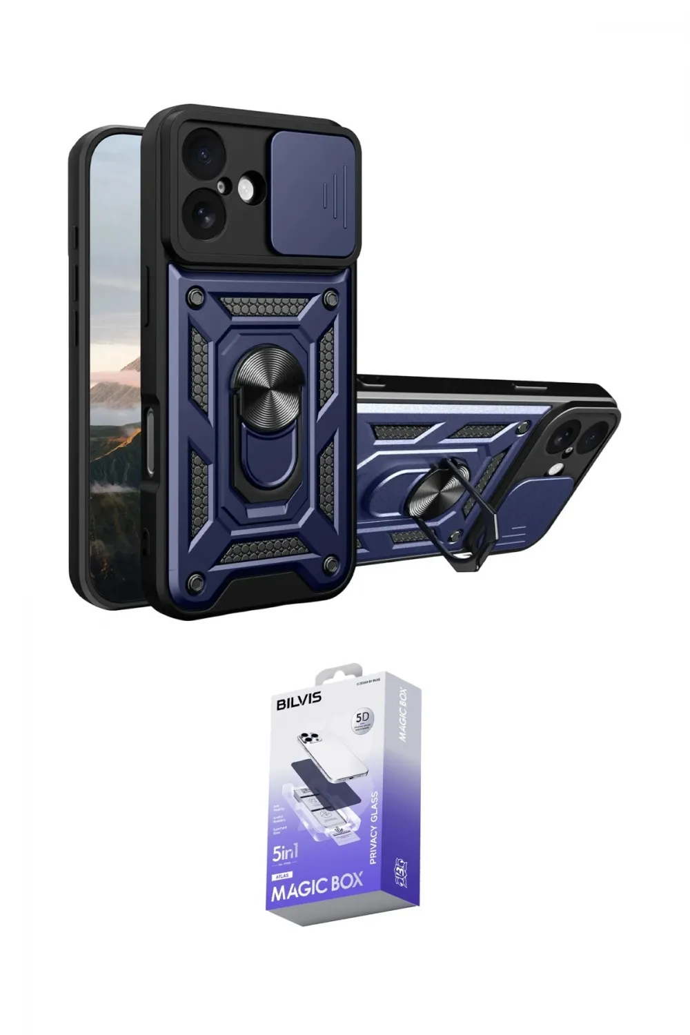 ieg™ iPhone 17 Kılıf Ahenk Klasik - Siyah Bilvis 5in1 5D Magic Hayalet Cam Ekran Koruyucu