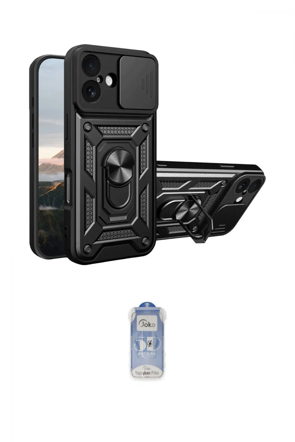 ieg™ iPhone 17 Kılıf Ahenk Klasik - Siyah Joko Magic 5D Cam