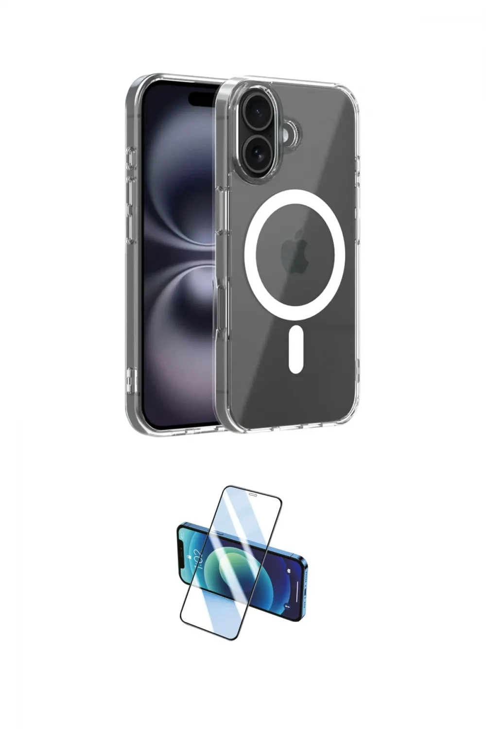 ieg™ iPhone 17 Kılıf Ahenk Minimal Serisi - Siyah 3D Antistatik Cam Ekran Koruyucu
