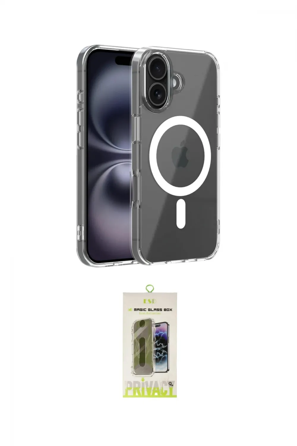 ieg™ iPhone 17 Kılıf Ahenk Minimal Serisi - Siyah Joko Magic 5D Hayalet Cam
