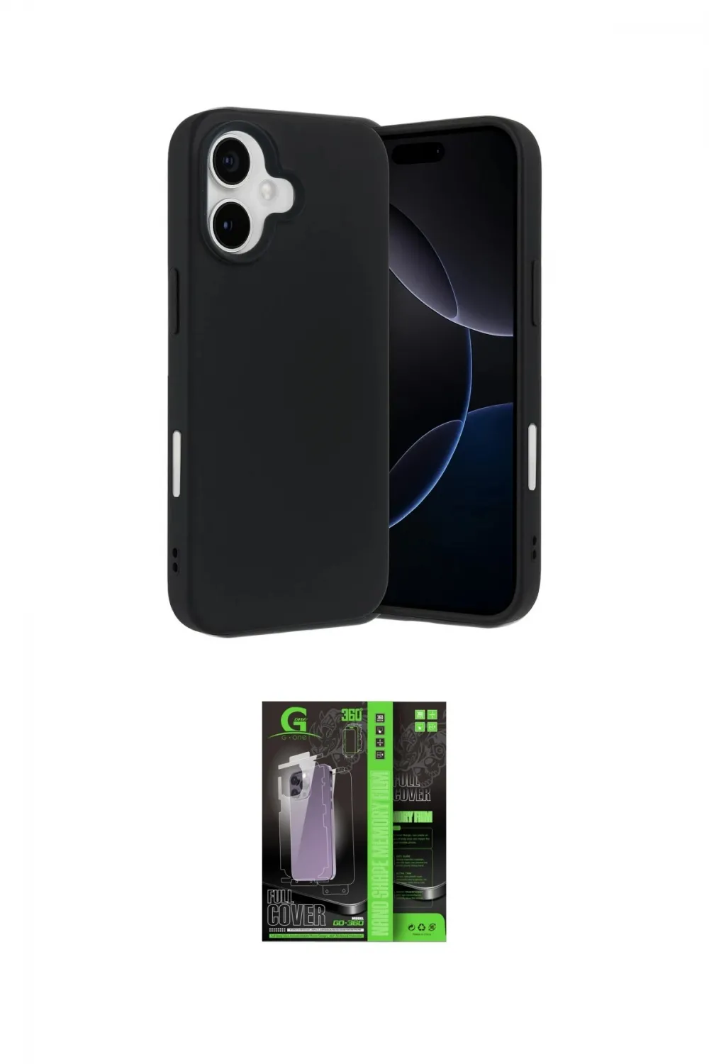 ieg™ iPhone 17 Kılıf Ahenk Serisi - Siyah 360 Mat Full Body Arka Koruyucu