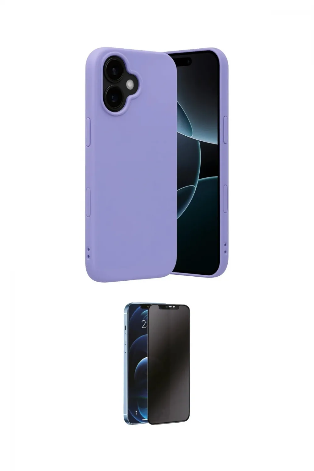 ieg™ iPhone 17 Kılıf Ahenk Serisi - Siyah 3D Antistatik Hayalet Cam Ekran Koruyucu