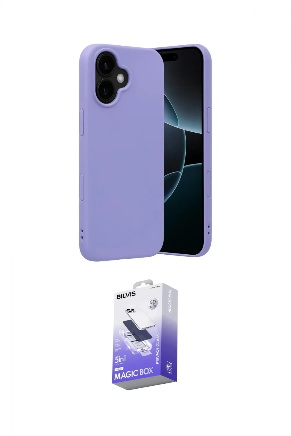ieg™ iPhone 17 Kılıf Ahenk Serisi - Siyah Bilvis 5in1 5D Magic Hayalet Cam Ekran Koruyucu