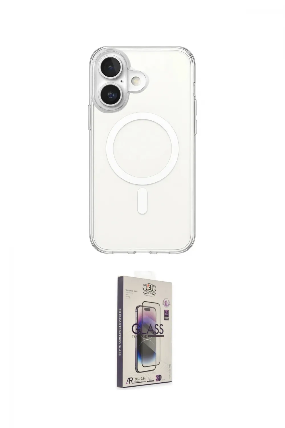 ieg™ iPhone 17 Kılıf Ahenk Yansıma Prime - Siyah Bilvis 3D Cam Ekran Koruyucu