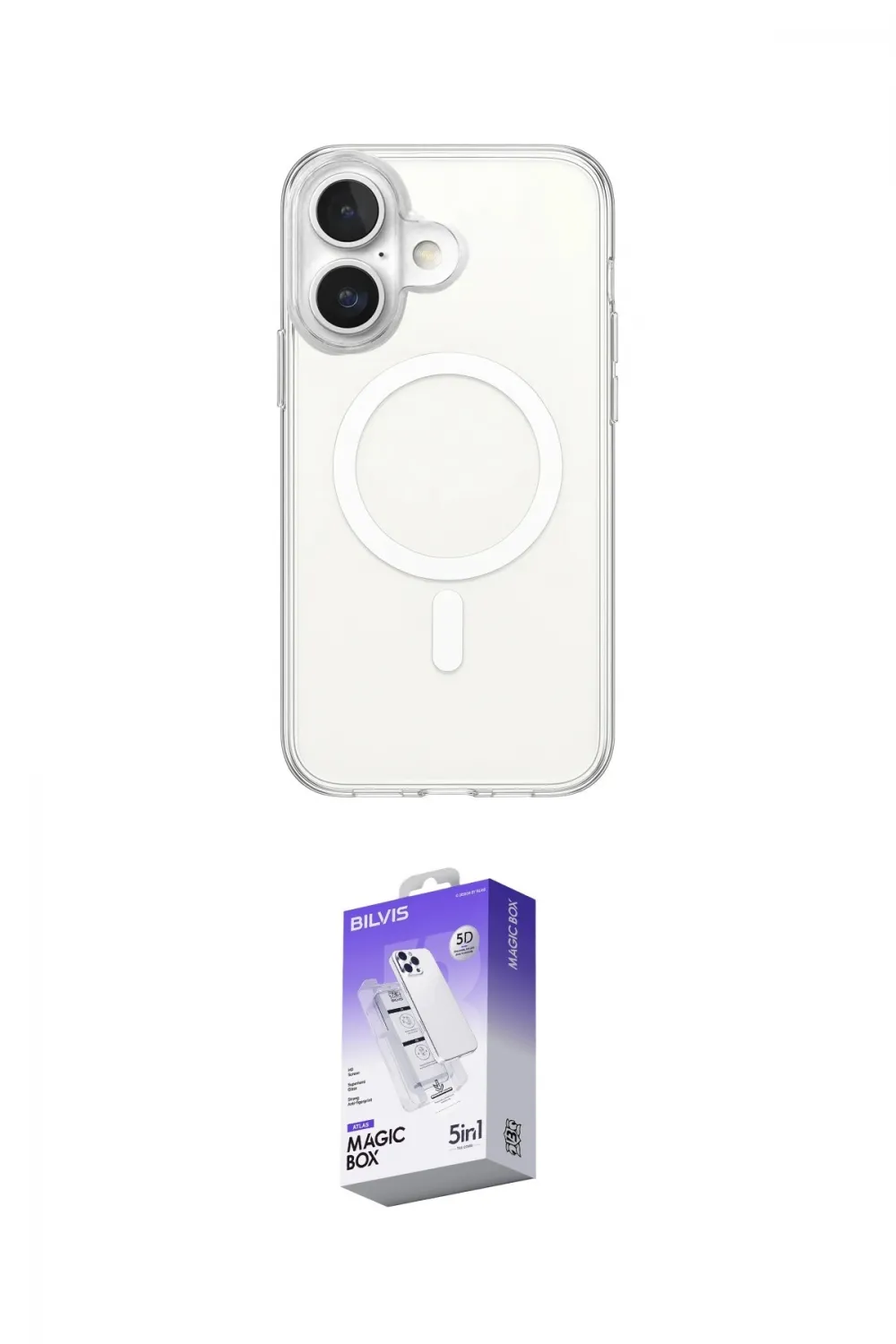 ieg™ iPhone 17 Kılıf Ahenk Yansıma Prime - Siyah Bilvis 5in1 3D Magic Cam Ekran Koruyucu