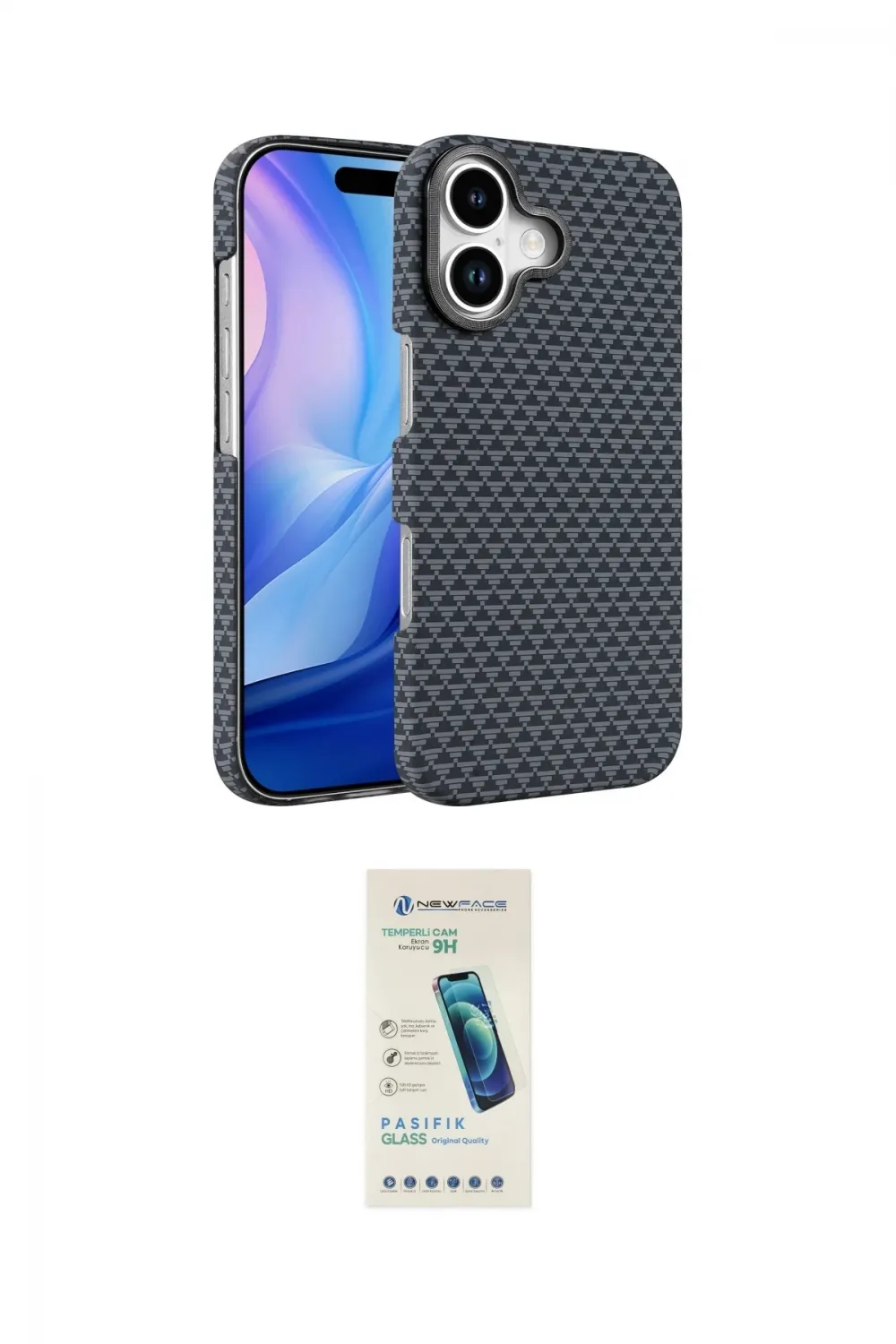 ieg™ iPhone 17 Kılıf Doruk Serisi - Şeffaf Pasifik Cam Ekran Koruyucu