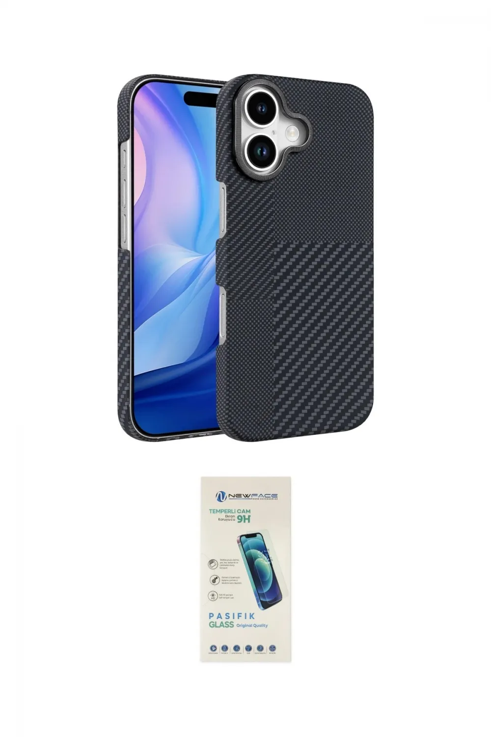 ieg™ iPhone 17 Kılıf Doruk Serisi - Şeffaf Pasifik Cam Ekran Koruyucu