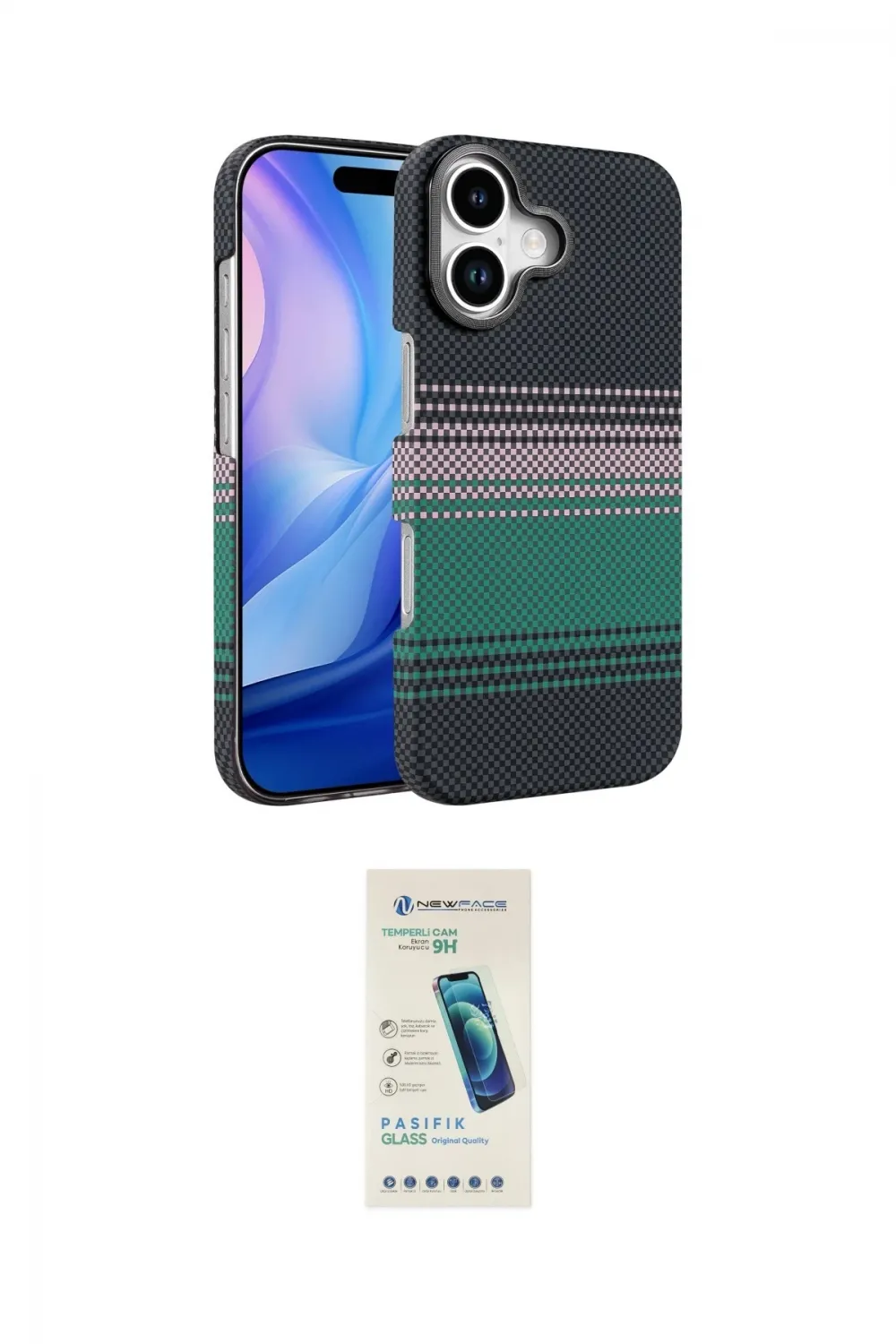 ieg™ iPhone 17 Kılıf Doruk Serisi - Şeffaf Pasifik Cam Ekran Koruyucu